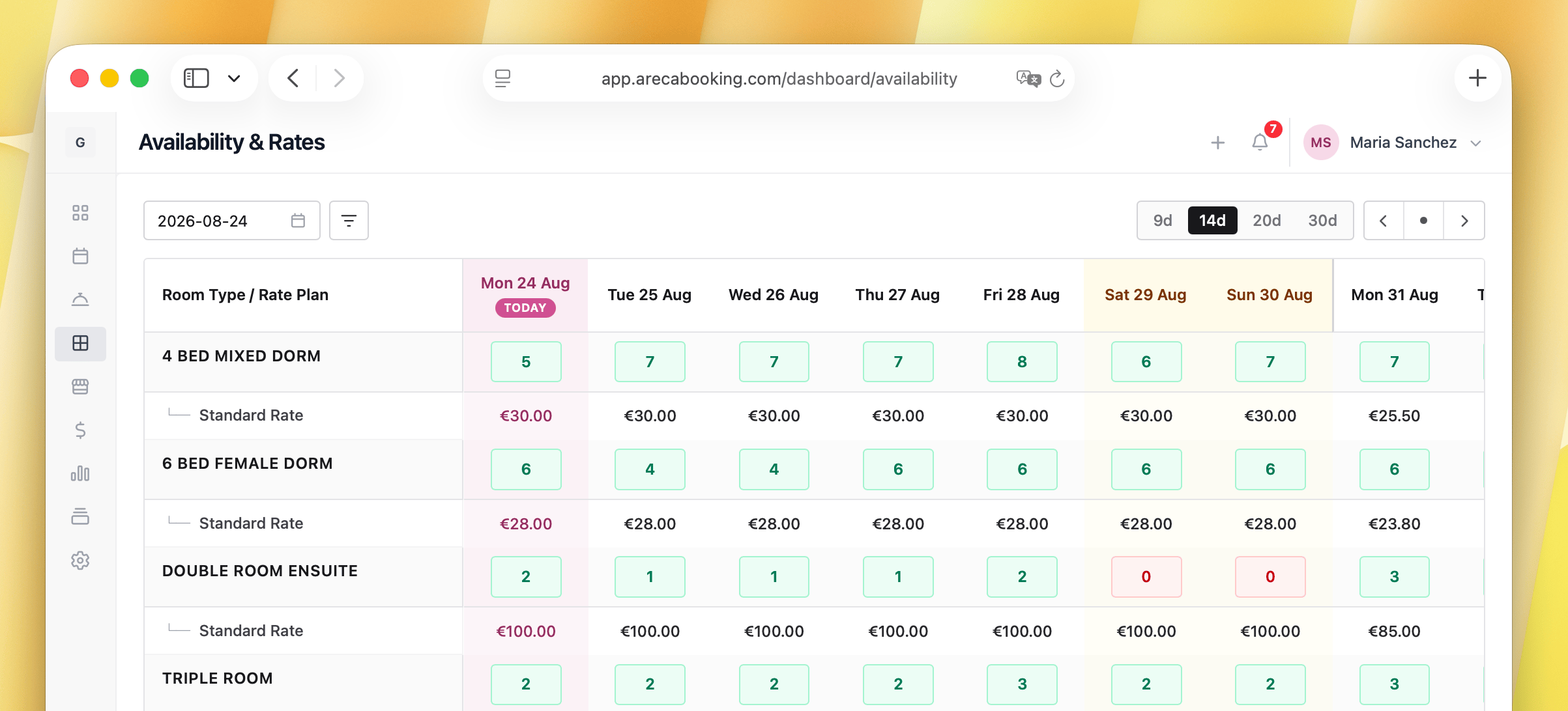 Instant availability updates