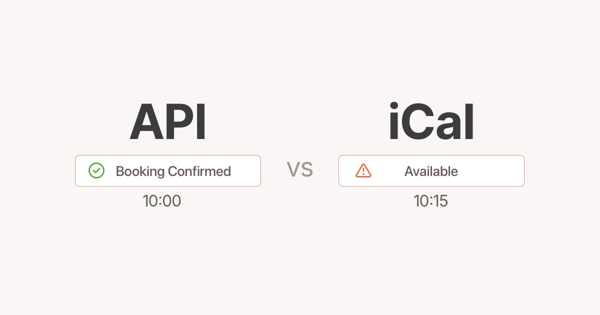 iCal vs. API connections: Why simple calendar syncing is killing your revenue