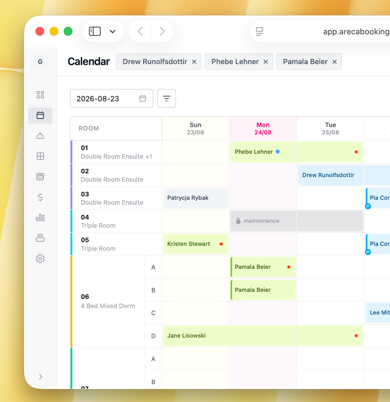 Super-fast room calendar image